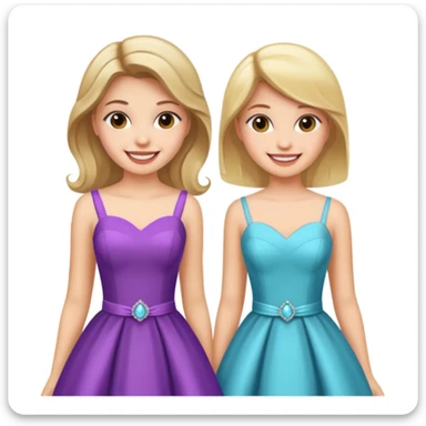 girls in a prom sticker