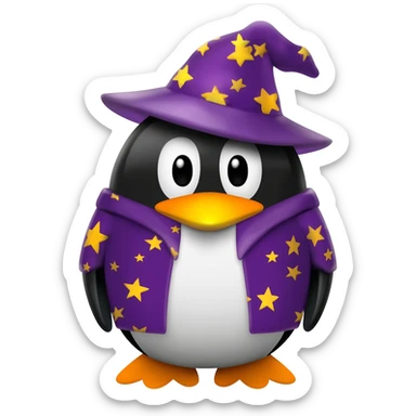 Penguin Wizard sticker