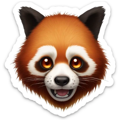 Zombie red panda sticker