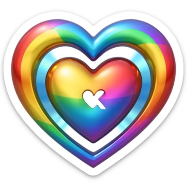 G & K forever on a rainbow heart sticker