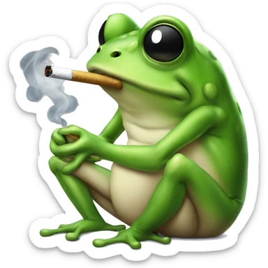 Frog smoking  sticker