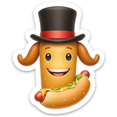 hotdog in a tophat sticker