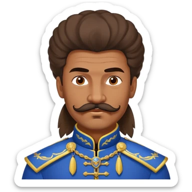 A Ukrainian Cossack warrior, with his typical mustache and hair cut sticker