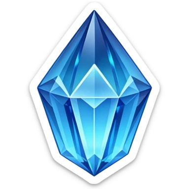 Long blue glowing crystal  sticker