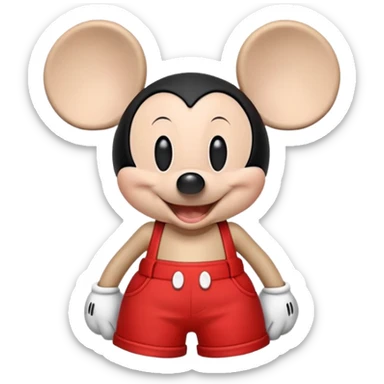 Mickey Mouse with red shorts and big ears sticker