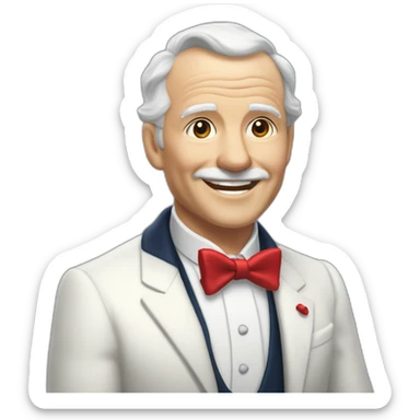 jenkins-a-gray-haired-balding-elder-butler-wearning-navy-blue-dinner-jacket-with-red-bow-tie-smiling-without-glasses sticker