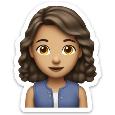 Brunette girl coloring sticker