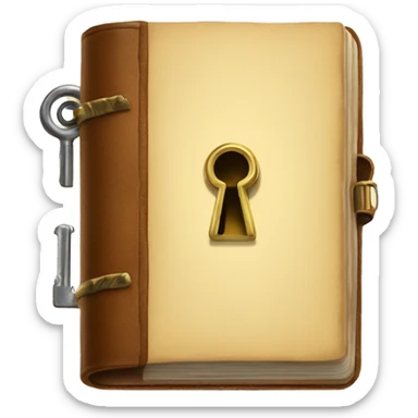 vintage diary with lock and key sticker