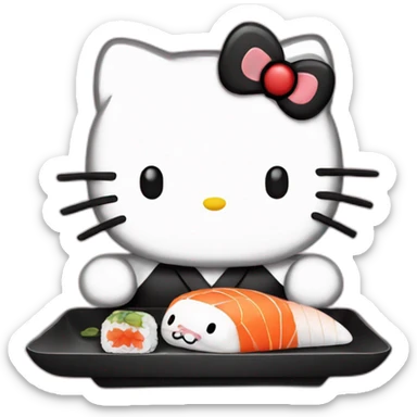 Hello kitty eat sushi sticker