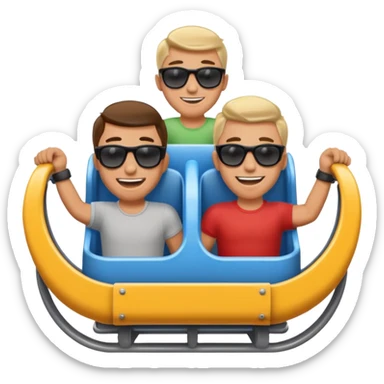 two guys on a roller coaster and buckled up sticker