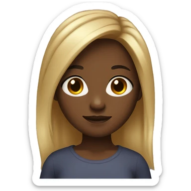 Black 10yr girl with brown hair and blonde streaks sticker