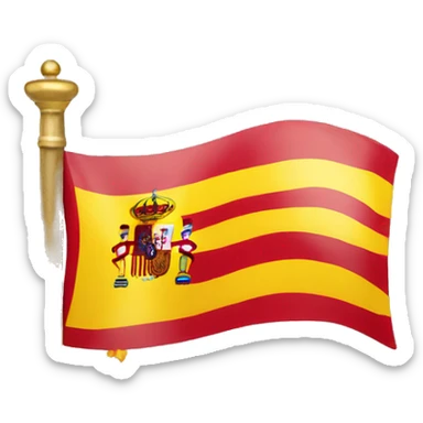 Spanish flag with big gold stars sticker