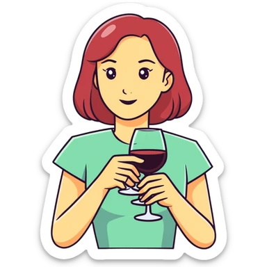 Girly book club icon with wine  sticker