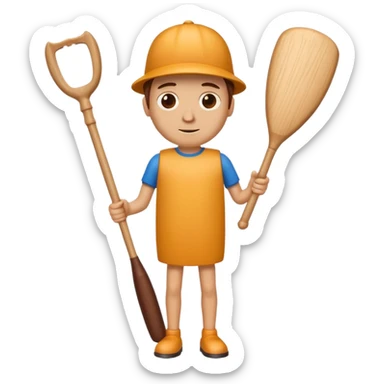 Make a wood tube with a face and wooden legs and arms and a bat sticker