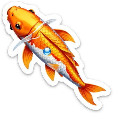 koi fish with water ripples sticker