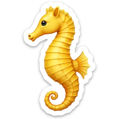 an iPhone-style emoji of a yellow seahorse  sticker