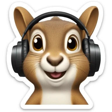 A squirrel DJ sticker