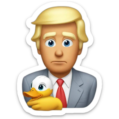 Duck chaking hands with DONALD Trump sticker