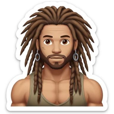 Homme muscler avec des tresses  sticker