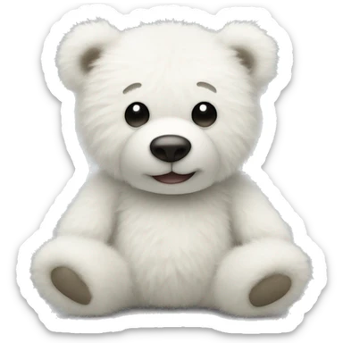 fuzzy white teddy bear sticker