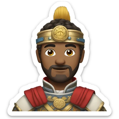 British male wearing a Mongolian warrior outfit sticker