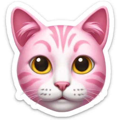 pink cat sticker