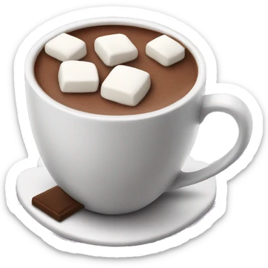 Hot chocolate with marshmellows sticker