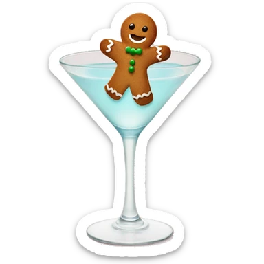 Tiny Gingerbread man in a gingerbread martini sticker