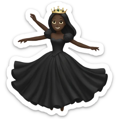 princess dancing no face just black color sticker