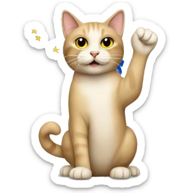 Beige cat waving a Bosnia and Herzegovina flag  sticker