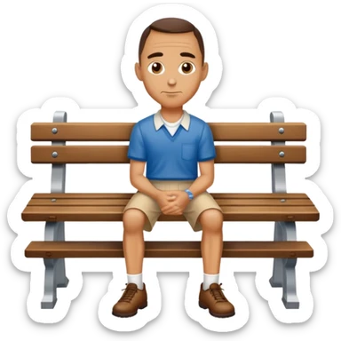 Forrest Gump sitting on bench sticker
