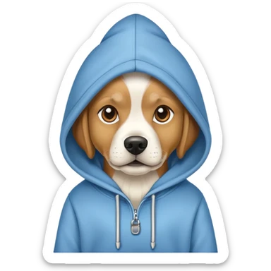 dog wearing hoodie sticker