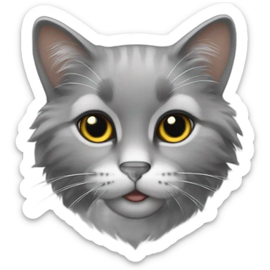 Gato gris peludo sticker