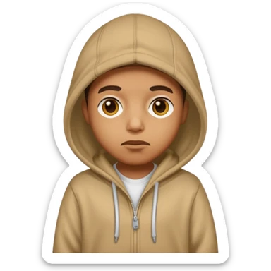 Peanut wearing a hoodie gangster sticker