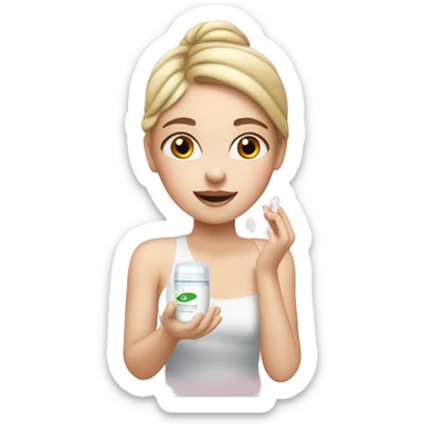White girl applying moisturiser  sticker