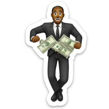 fajo de dinero cayendo sticker