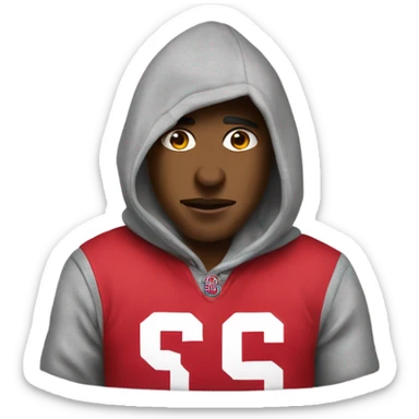 Ohio state fans wearing a hoodie  sticker