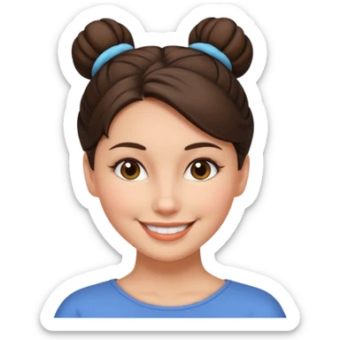 brunette woman with hair in a bun sticker
