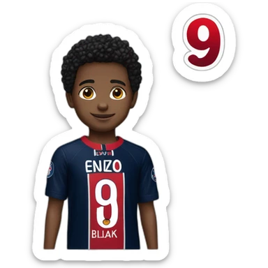 psg-jersey-print-name-enzo-number-9-blakc-kid sticker