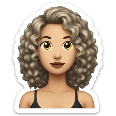 Cara mujer mulata con pelo rizado y negro sticker