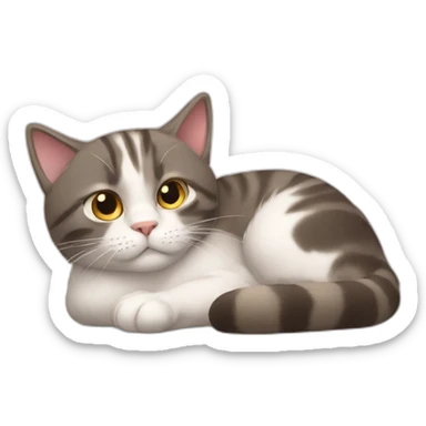 cat laying down sticker