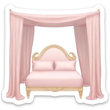 pale pink fancy canopy bed sticker