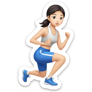 Asian girl exercising  sticker