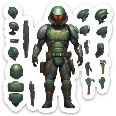 Martian bounty hunter, front and back sticker