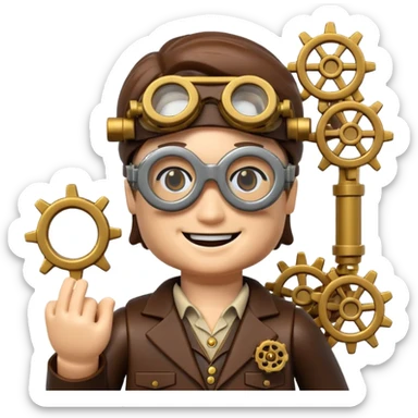 Steampunk Inventor lego toy sticker