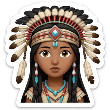 Native American girl sticker