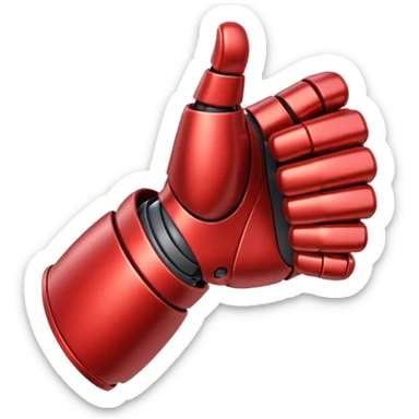 robot hand closed fist but the thumb is up and make the color of the robot  in the shade red sticker