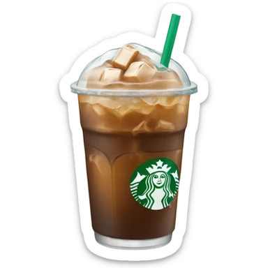 Starbuck ice coffee with ice cubes sticker