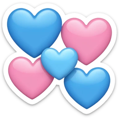 Pink or blue heart mixe sticker
