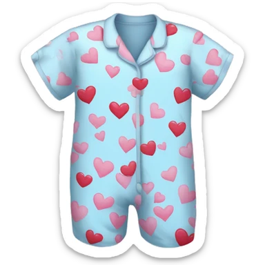 Pajamas with hearts on them  sticker